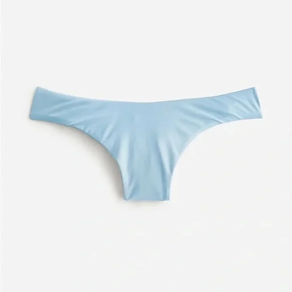 J. Crew Curved-Waist Cheeky Bikini Bottom Blue Mist